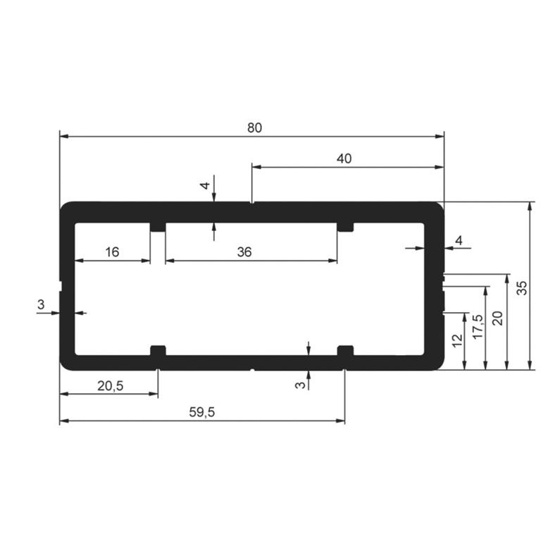 STEBER ALU CS MINI 80x35 ELOX