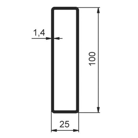 LETEV PONJAVE ALU 100x25 ELOX