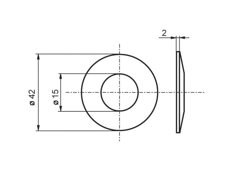 PODLOŽKA VZMETNA fi42Xfi15x2mm