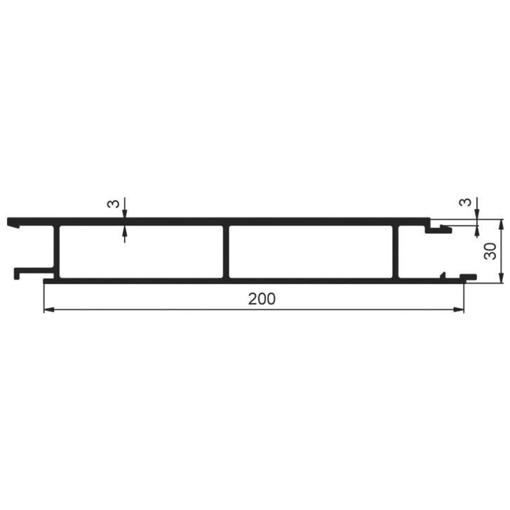 PROFIL KIPERSKI VMESNI 200mm/30mm SUROV