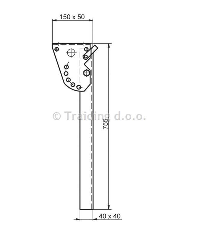 NOSILEC BOČNE ZAŠČITE VROČE CINKAN 755mm