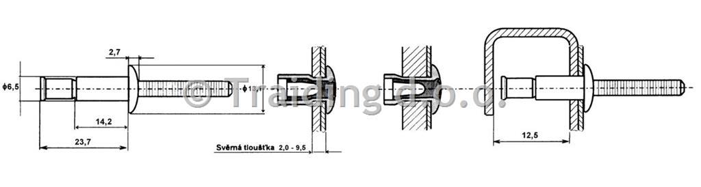 KOVICA 6,5x14,1 MONOBOLT St/St