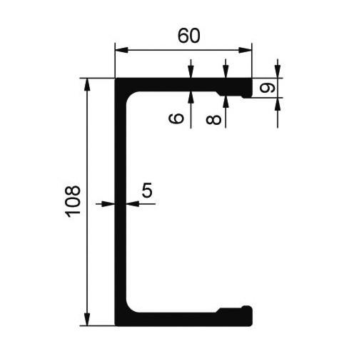 PROFIL VZDOLŽNI ALU ŠASIJE 108mm