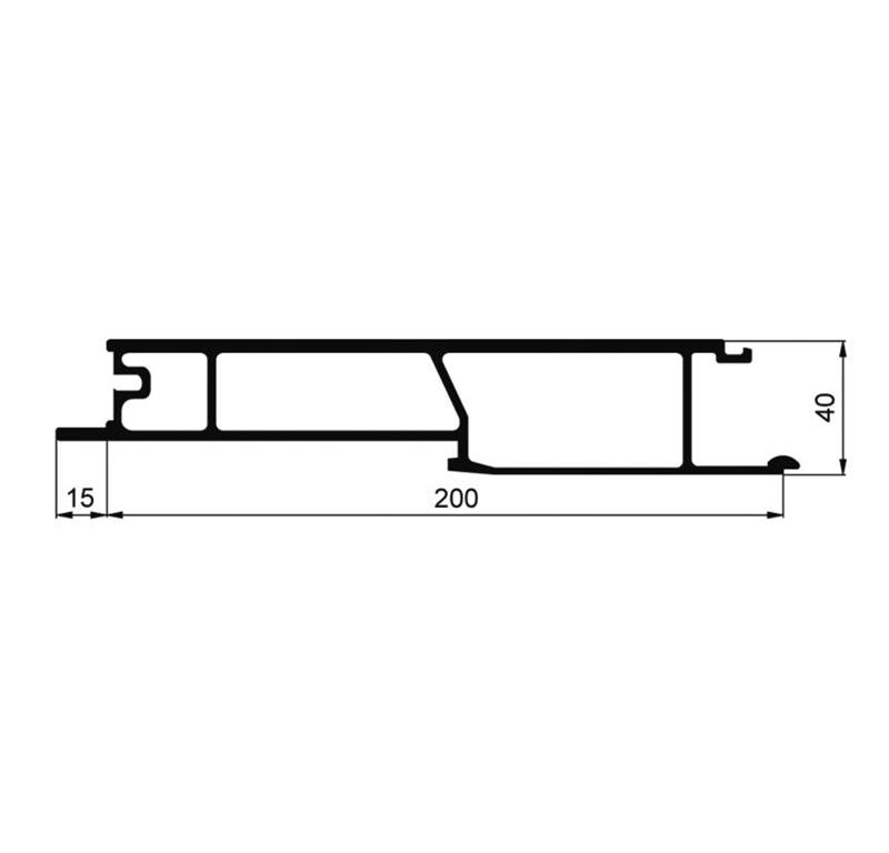 PROFIL KIPERSKI SPODNJI 200mm/40mm SUROV