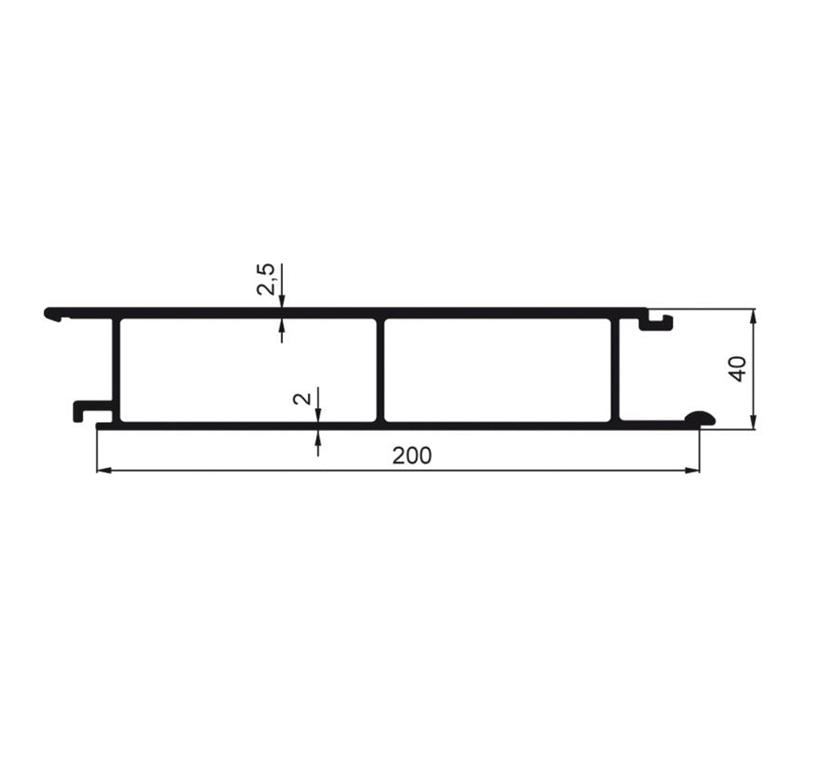 PROFIL KIPERSKI VMESNI 200mm/40mm SUROV