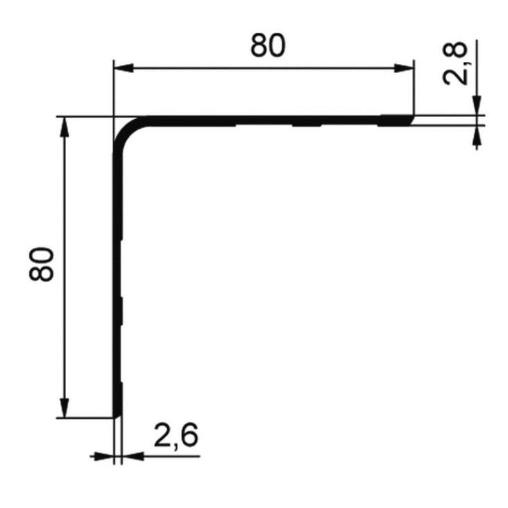 PROFIL ZUNANJI L 80X80 ELOXIRAN