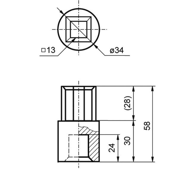 ADAPTER SPODNJI KVADRAT ZA FI 34