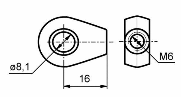UHO PLINSKEGA AMORTIZERJA 8.1-10x16 M6