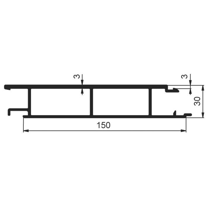 PROFIL KIPERSKI VMESNI 150mm/30mm SUROV