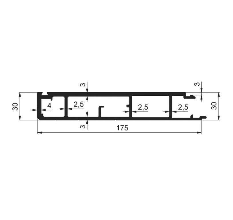 PROFIL KIPERSKI SPODNJI 175/30mm SUROV