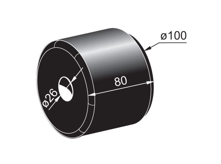 ODBOJNIK GUMI VALJ 100x80mm - SAMO GUMA
