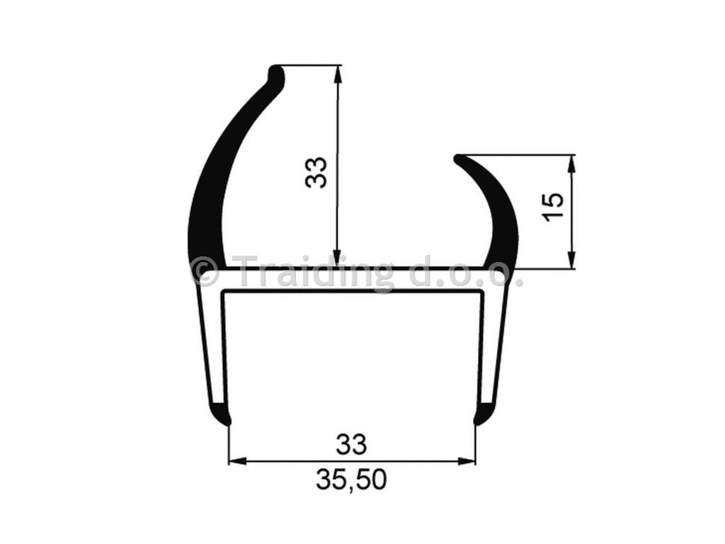 TESNILO PVC33/33,5mm,SIV/ČRN/5m/