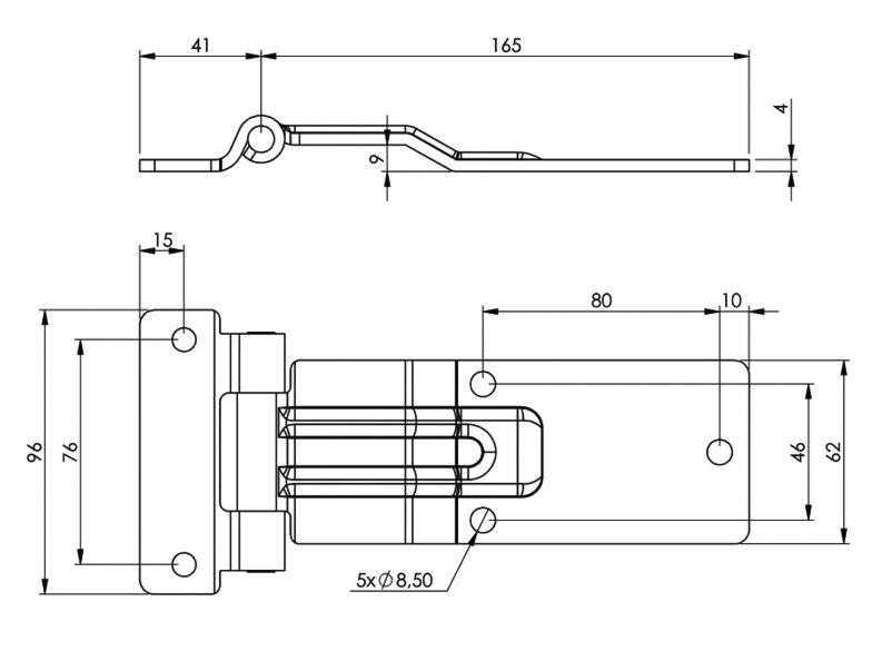 TEČAJ FURGONSKI INOX 165mm