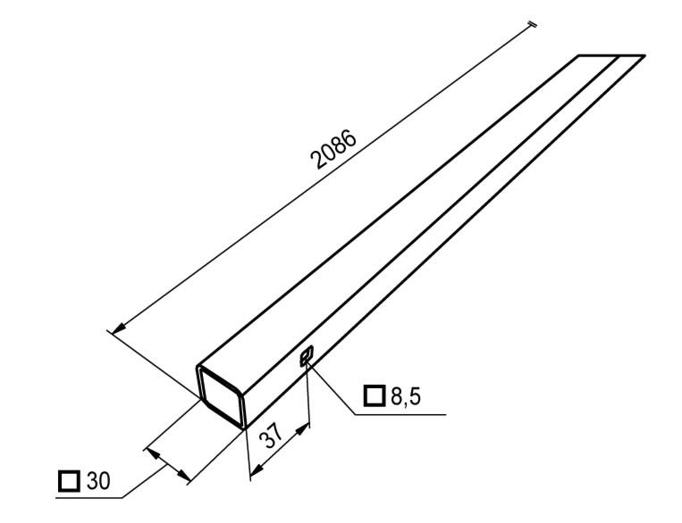 PREČKA STREHE FIXNE - SAMO PREČKA 2086mm