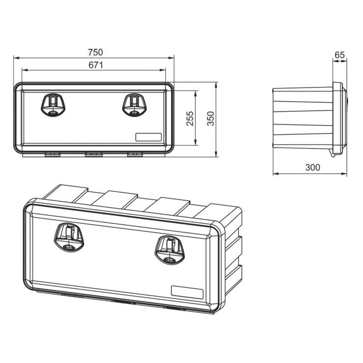 ZABOJ ZA ORODJE PVC 750x350x300mm