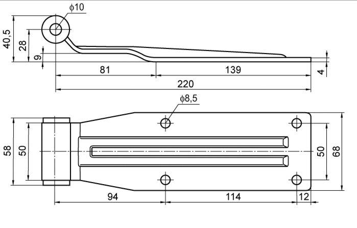 TEČAJ FURGONSKI Zn 220mm M