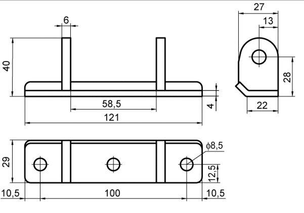 TEČAJ FURGONSKI Zn 220mm Ž
