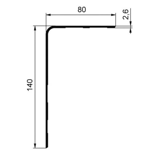 PROFIL VOGALNI ZUNANJI 140x80 ELOX
