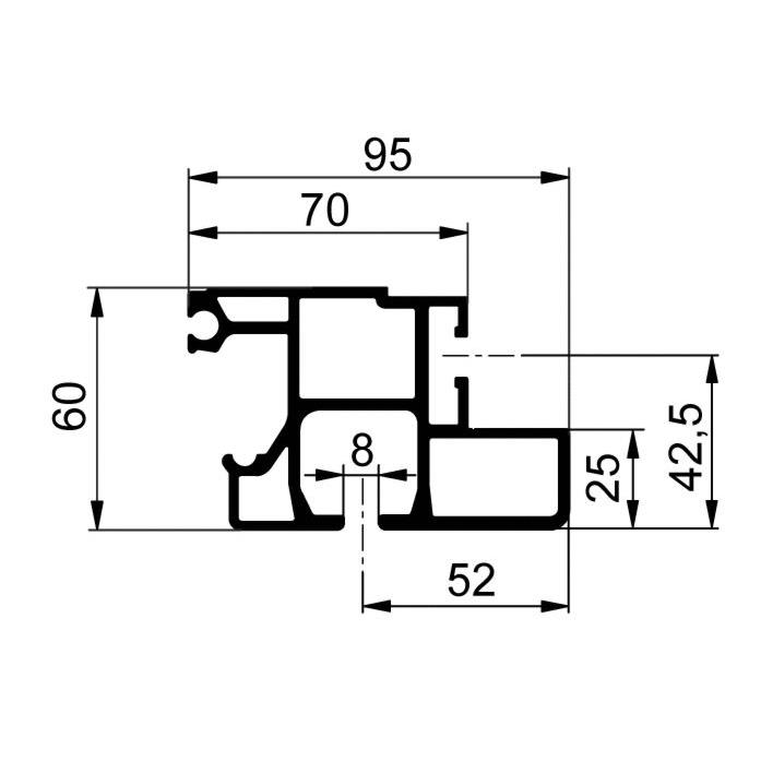 PROFIL CS FIX 7800mm ALU