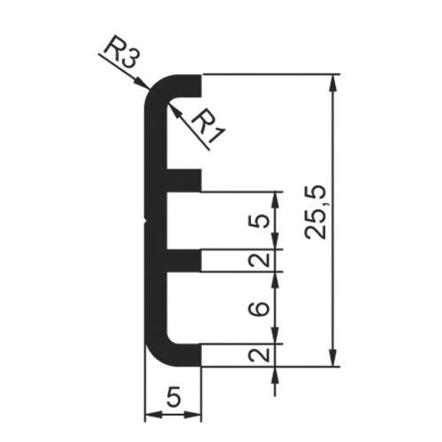 PROFIL PLOŠČATI E 25,5x5mm