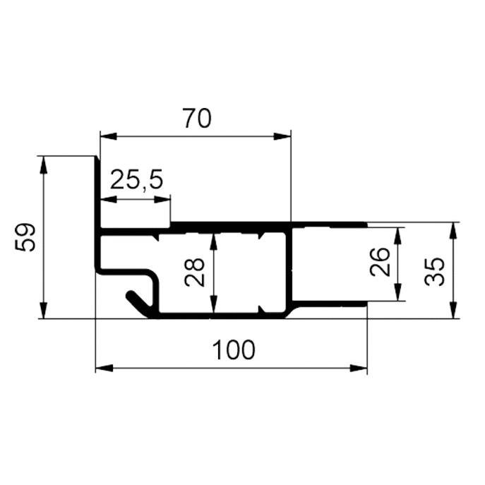 STEBER ALU CS MINI PREDNJI 70(100) ELOX