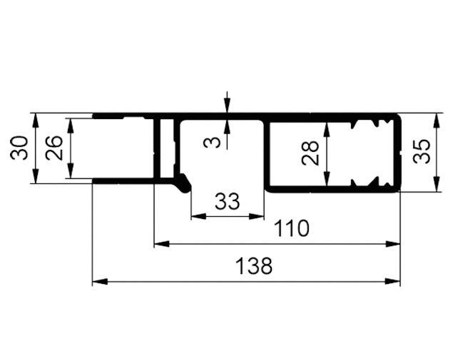 STEBER ALU CS MINI ZADNJI 110(138) ELOX