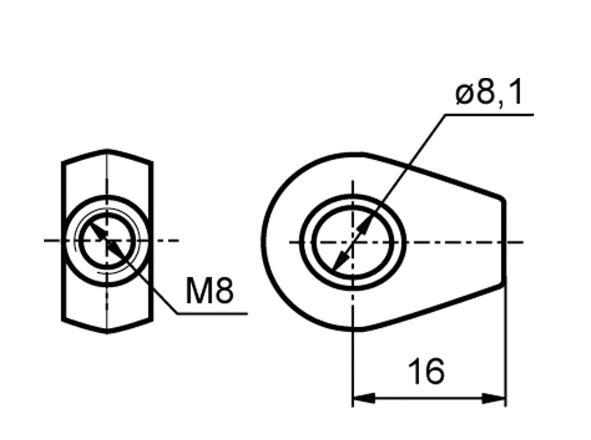 UHO PLINSKEGA AMORTIZERJA 8,1-10x16-M8