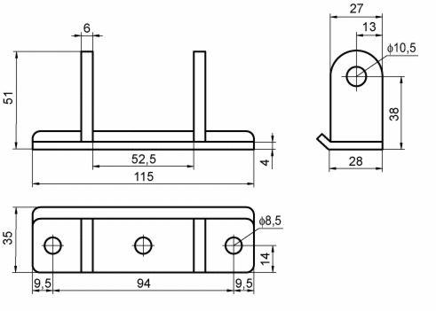 NOSILEC FURGONSKEGA TEČAJA INOX 280mm