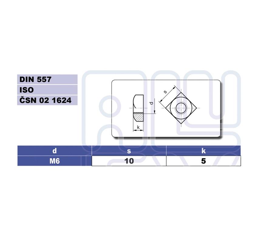 MATICA KVADRATNA M6 DIN 557 A2 Inox