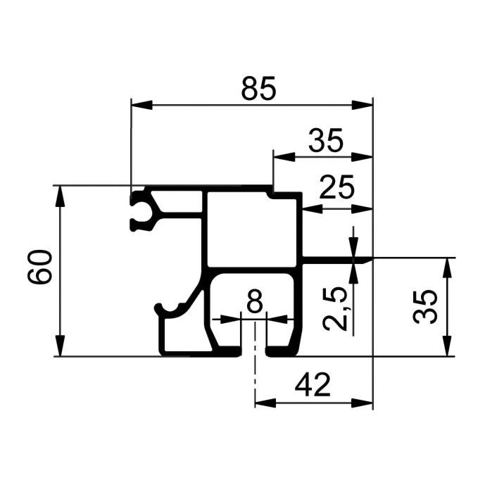 PROFIL CS FIX MINI ALU (max 5200mm)