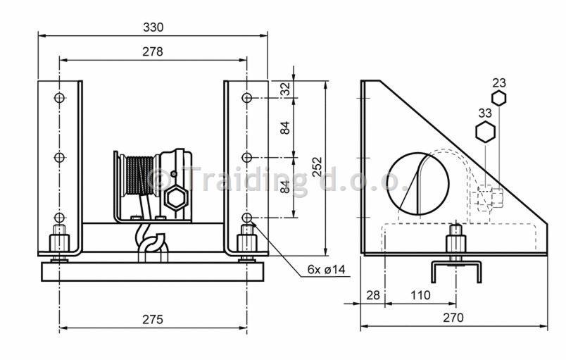 NOSILEC REZERVNEGA KOLESA 275mm