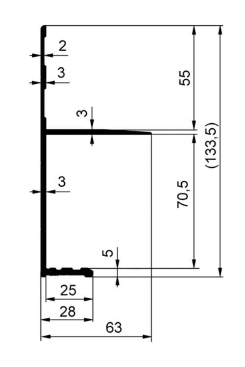 PROFIL FURGUNA OBROBNI 70mm ELOXIRAN