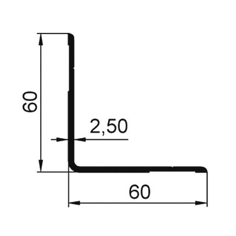 PROFIL FURGUNA ZAŠČITNI L 60x60mm ELOX