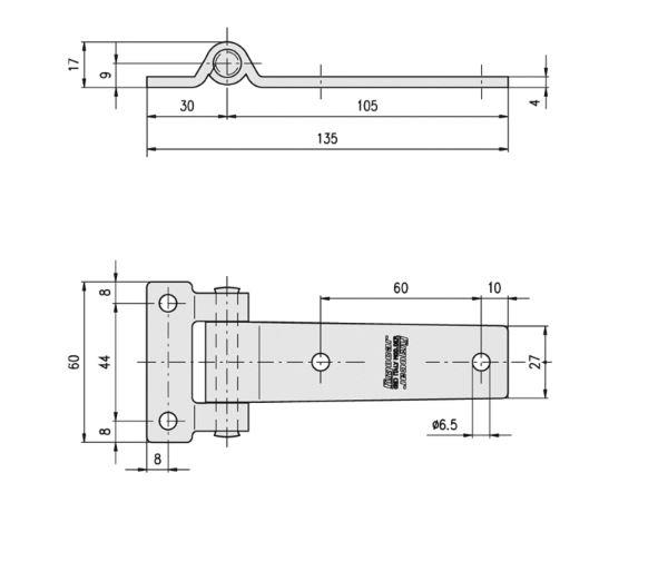TEČAJ FURGONSKI INOX 105mm