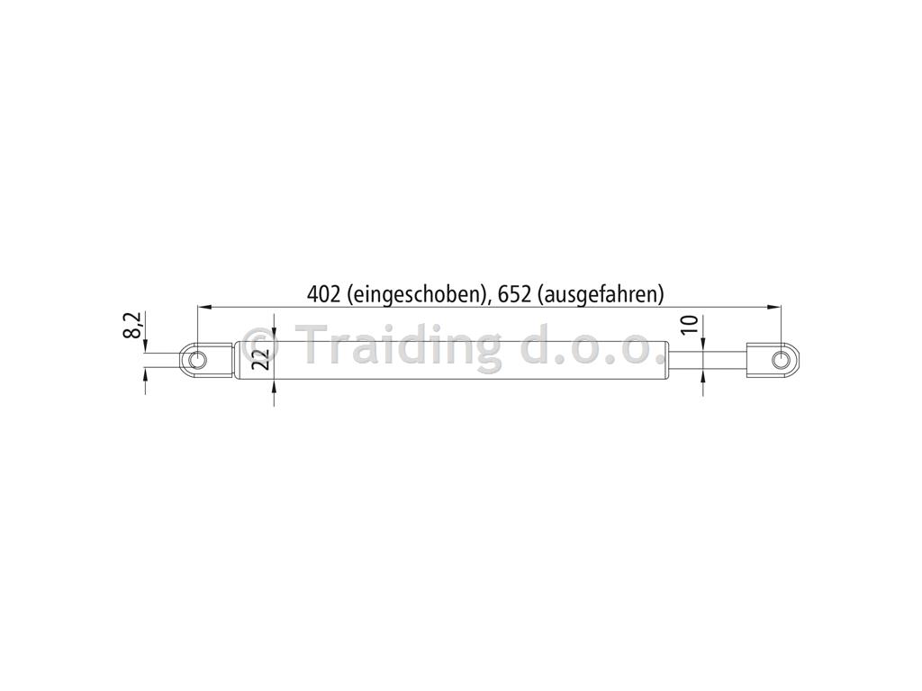 AMORTIZER PLINSKI 500N 250 - 402/652mm