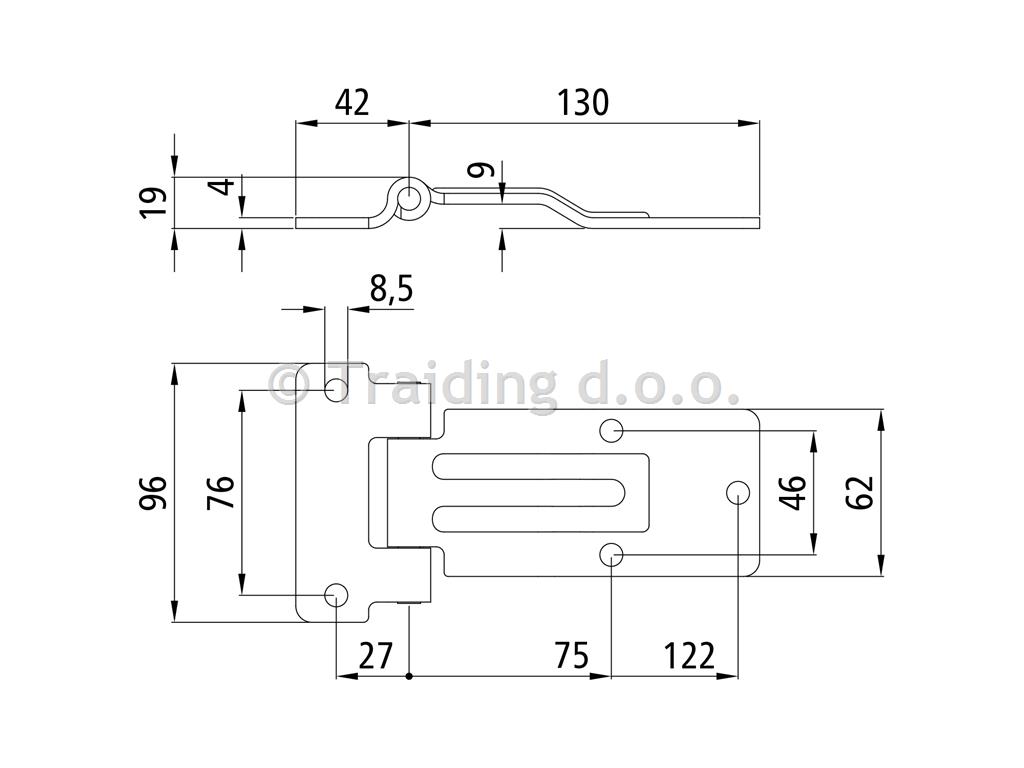 TEČAJ FURGONSKI INOX 130mm