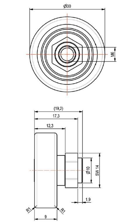 KOLESCE ZA STREHO TSE PVC D:30mm