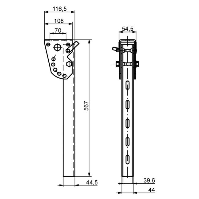 NOSILEC BOČNE ZAŠČITE VROČE CINKAN 567mm