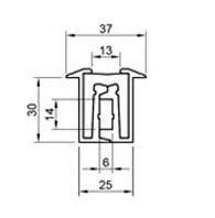 TEČAJ ALUMINIJ GUMA 29/180° 2.0m