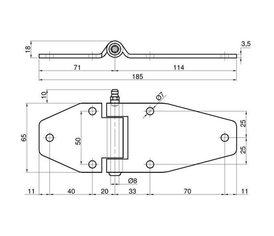 TEČAJ PLOŠČATI INOX 185