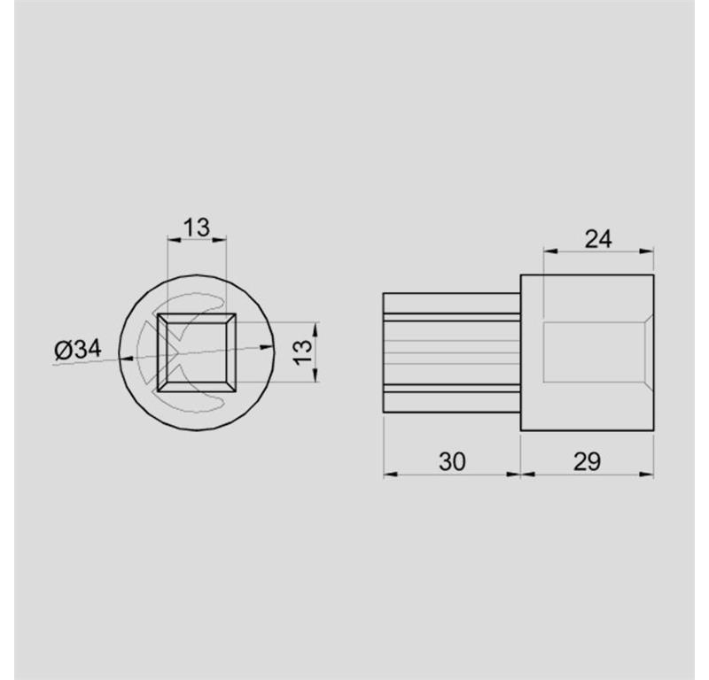 ADAPTER SPODNJI KVADRAT ZA FI 34