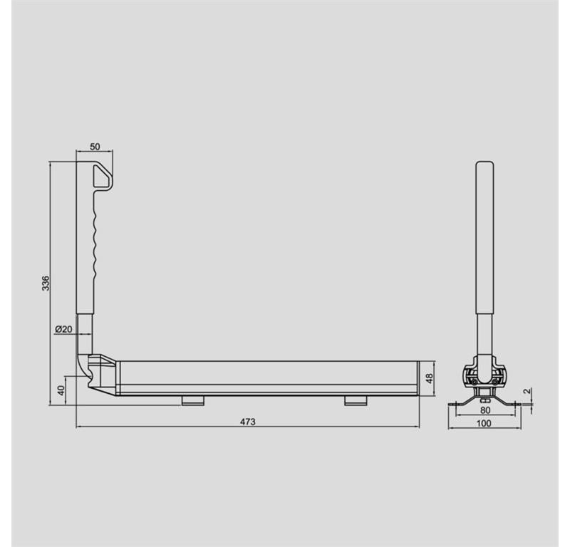 ZADRŽALO VRAT ALU / INOX 500mm