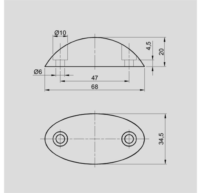ODBOJNIK GUMI 68x34,5x20mm