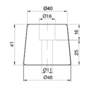 ODBOJNIK GUMI STOŽEC FI46-40 x 41mm