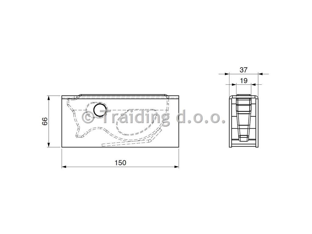 RINKA BOX VRTLJIVA 150x66x37mm