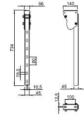 NOSILEC BOČNE ZAŠČITE Zn 743mm
