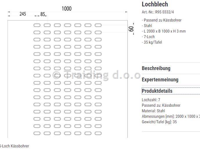 PROFIL PODA PERFORIRANKASSBOHRER/FE