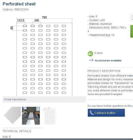 PROFIL PODA PERFORIRAN/LOHR,ALU