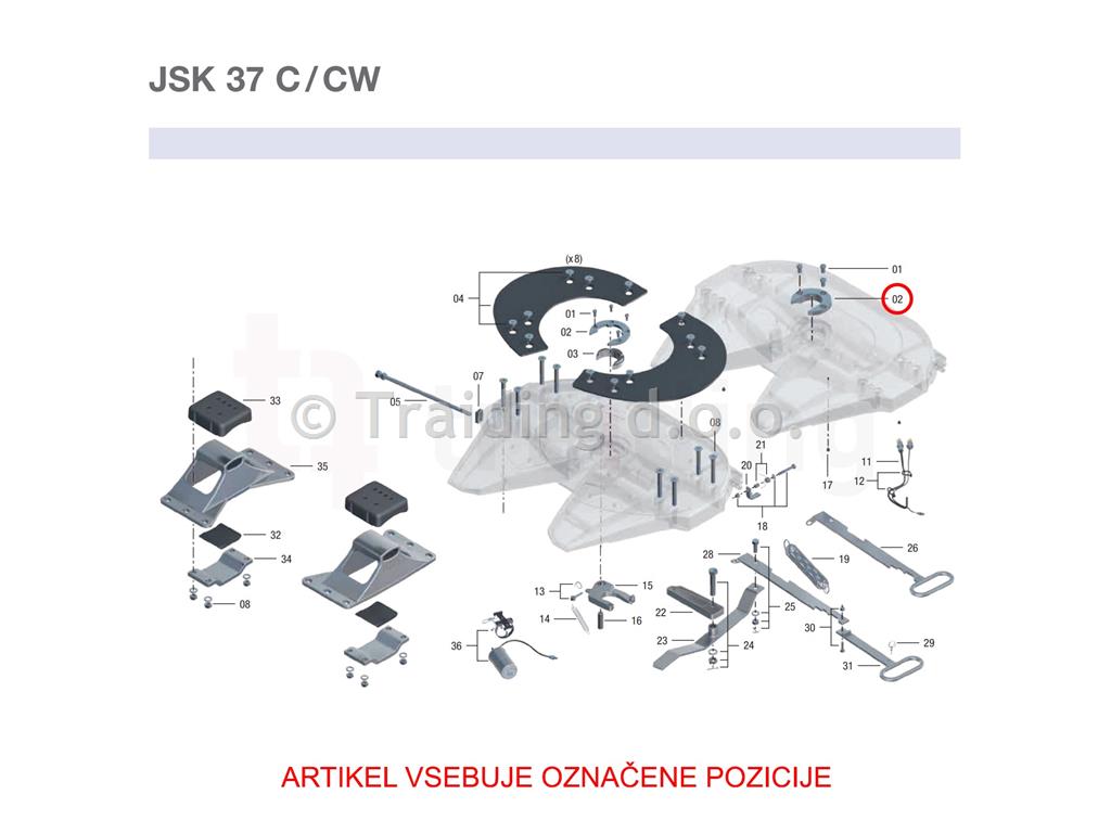 DRSNI OBROČ ZA JSK 36,37C BREZ VIJAKOV