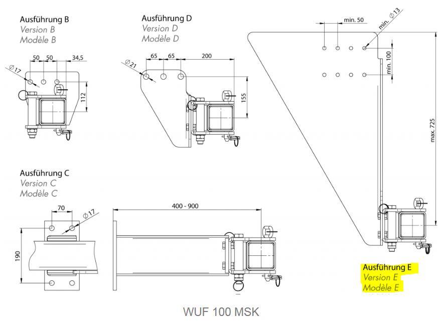 ODBIJAČ DVIŽNI WUF105 MSK AUS.E